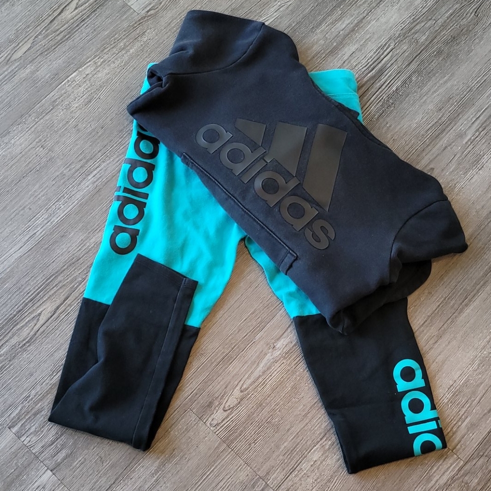 Girls Adidas Torquoise/Black Outfit